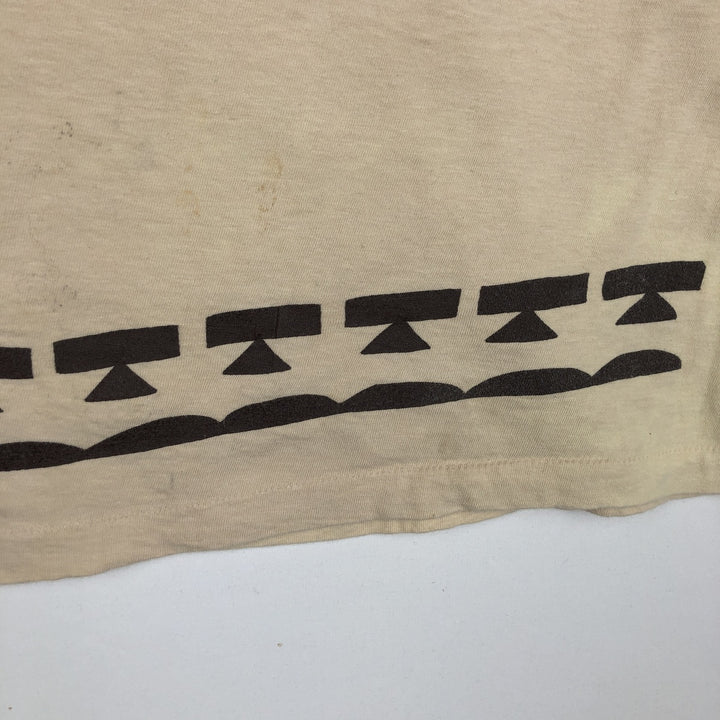 80'S Anvil Printed T-shirt Made in USA Men's XL Vintage cotton Beige type Vintage Second Hand