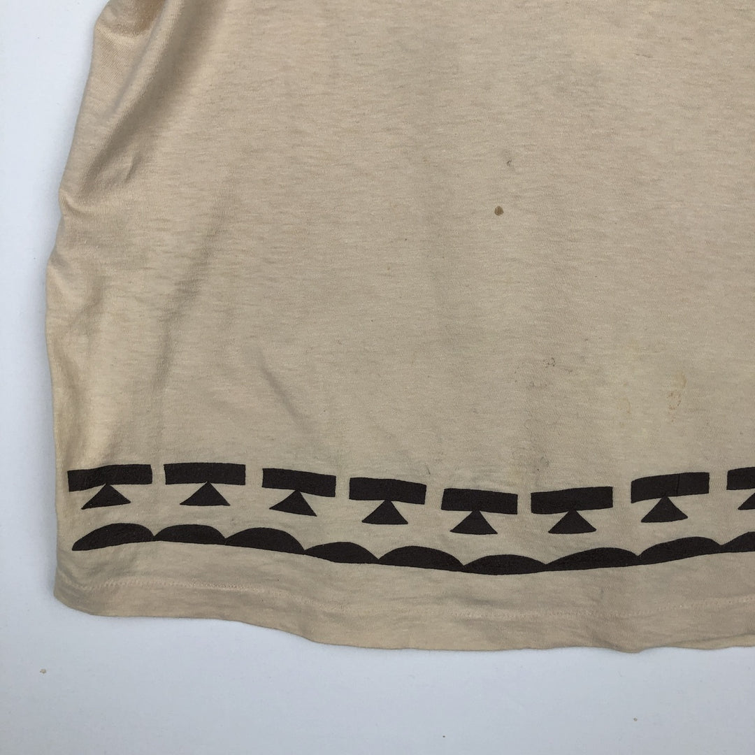 80'S Anvil Printed T-shirt Made in USA Men's XL Vintage cotton Beige type Vintage Second Hand