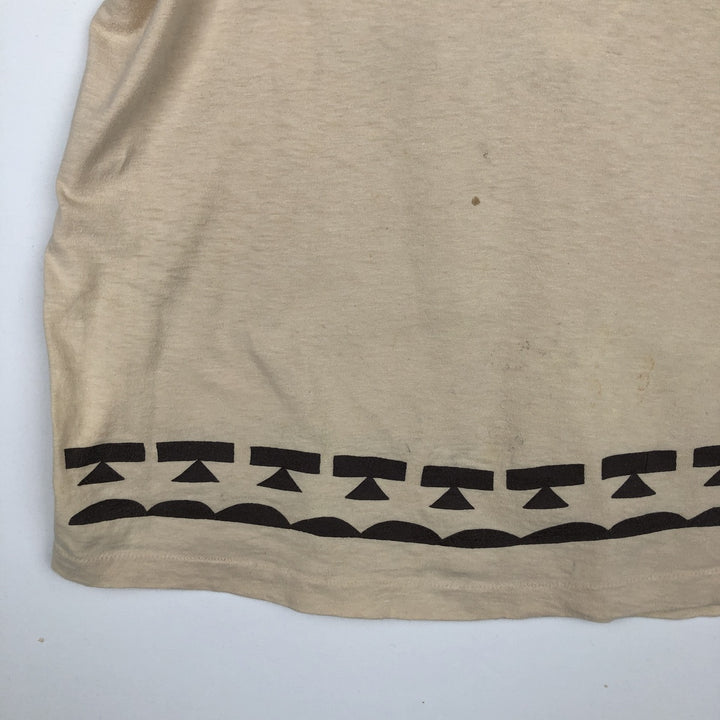 80'S Anvil Printed T-shirt Made in USA Men's XL Vintage cotton Beige type Vintage Second Hand
