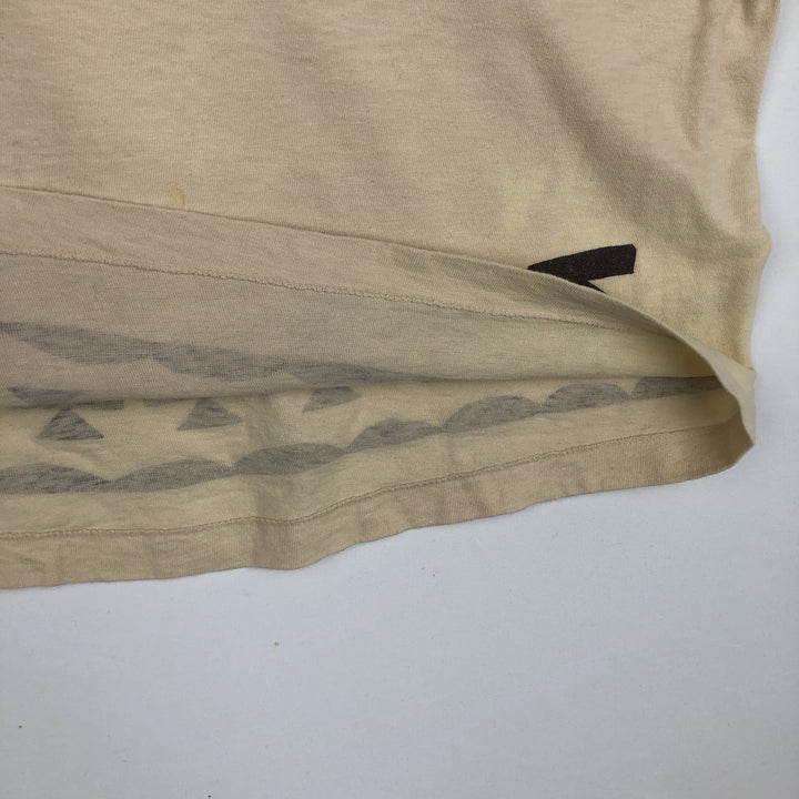 80'S Anvil Printed T-shirt Made in USA Men's XL Vintage cotton Beige type Vintage Second Hand