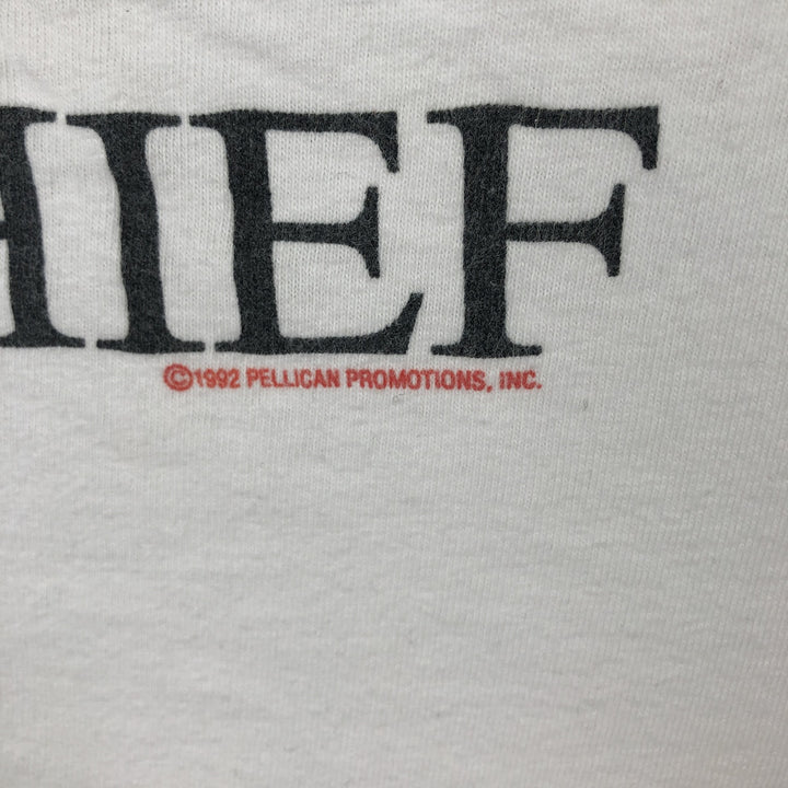 90'S ONEITA POWER-T Printed T-shirt Made in USA Men's XL Vintage cotton white type Vintage Second Hand