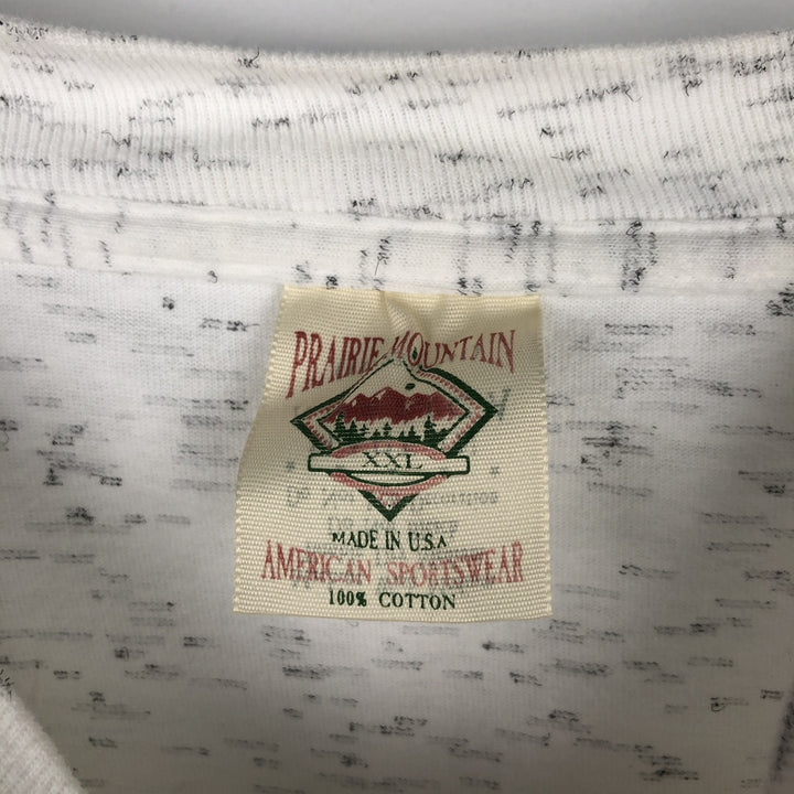 90'S Prairie Mountain American Sportwear Printed T-Shirt, Made in USA, Men's XXL equivalent, Vintage cotton gray type Vintage Second Hand