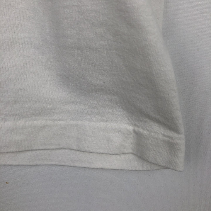 Vintage 90'S Hanes Heavyweight Printed T-shirt, Made in USA, Men's L size cotton white type Vintage Second Hand