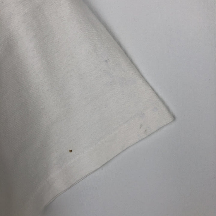 Vintage 90'S Hanes Heavyweight Printed T-shirt, Made in USA, Men's L size cotton white type Vintage Second Hand