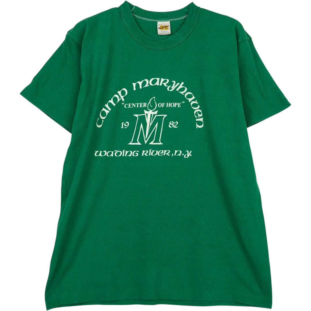 80'S Russell Print T-Shirt, Men's Size S (Equivalent), Vintage cotton green type Vintage Second Hand