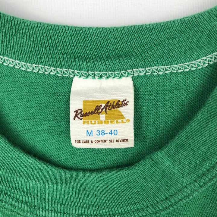 80'S Russell Print T-Shirt, Men's Size S (Equivalent), Vintage cotton green type Vintage Second Hand