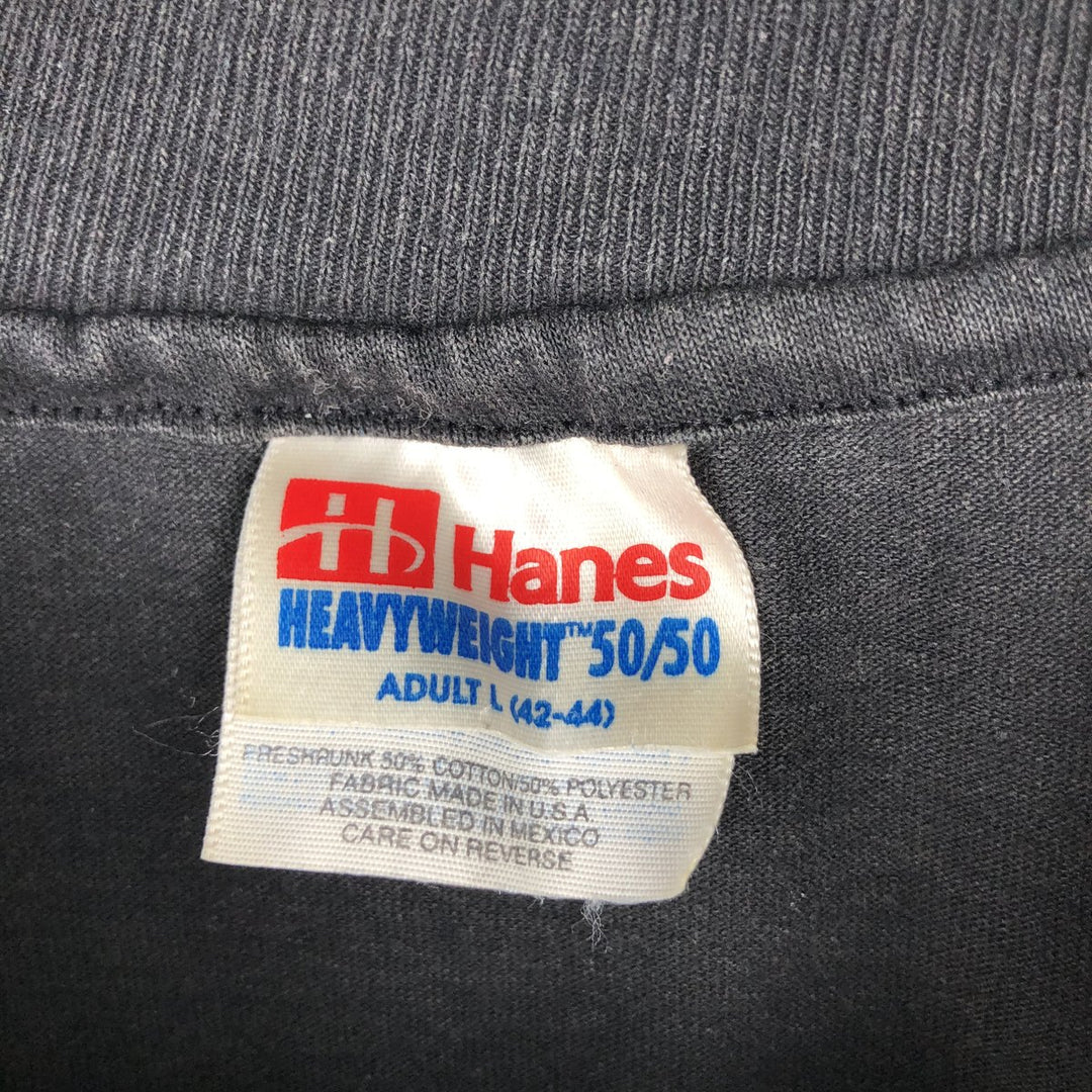 90'S Hanes HEAVYWEIGHT 50 cotton black type Vintage Second Hand
