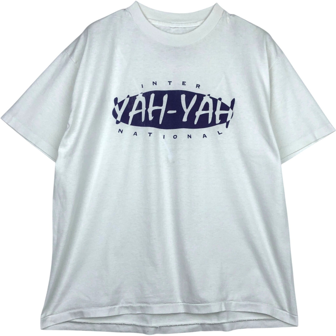 Printed T-shirt, Men's XL size unclear white type Vintage Second Hand