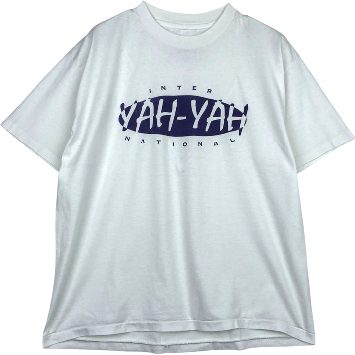 Printed T-shirt, Men's XL size unclear white type Vintage Second Hand