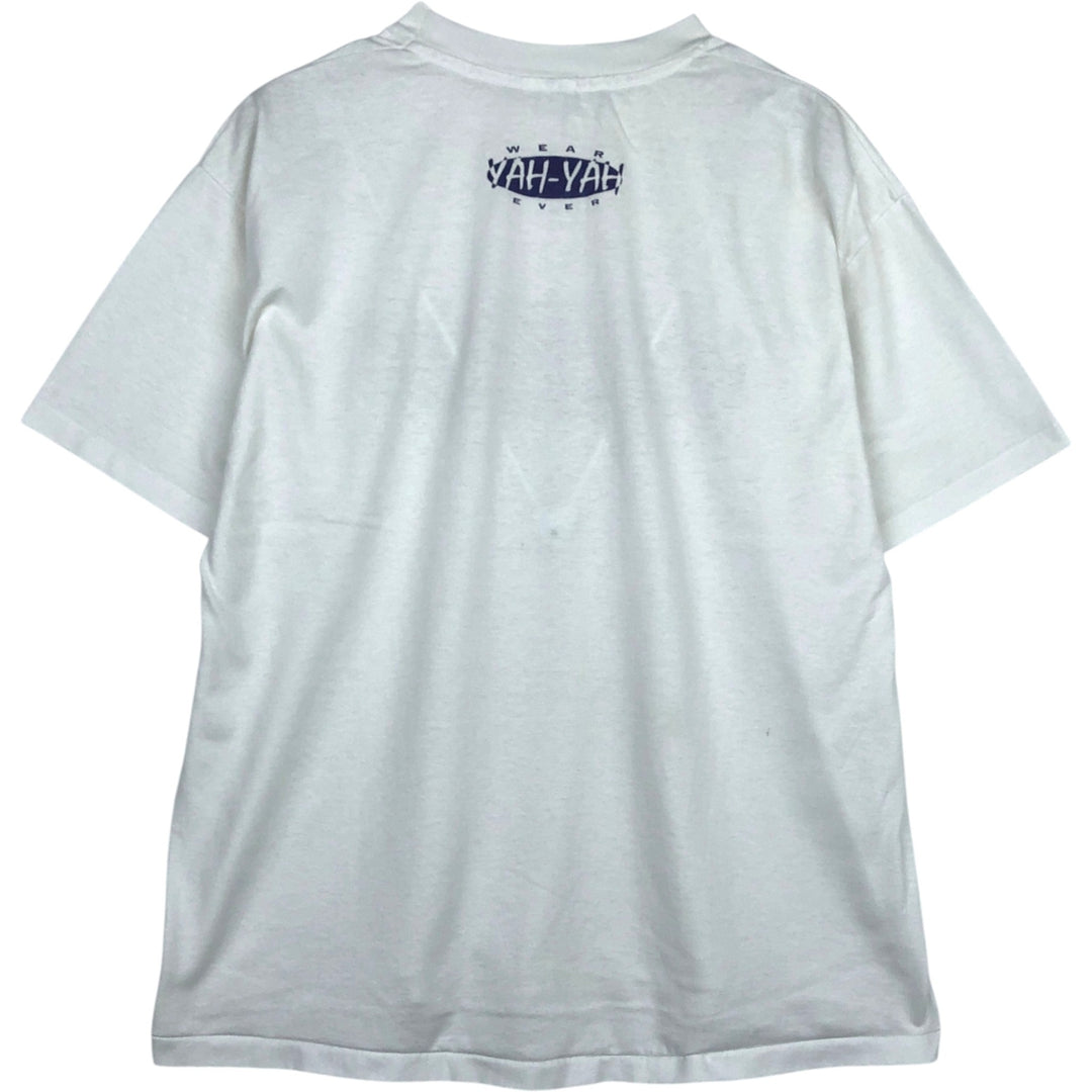 Printed T-shirt, Men's XL size unclear white type Vintage Second Hand