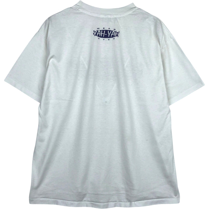 Printed T-shirt, Men's XL size unclear white type Vintage Second Hand