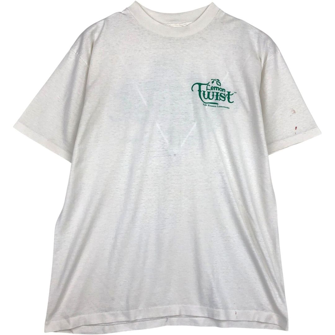 Vintage printed T-shirt, size L for men unclear white type Vintage Second Hand