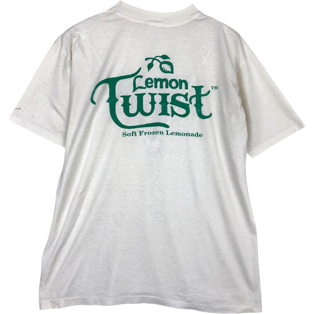 Vintage printed T-shirt, size L for men unclear white type Vintage Second Hand