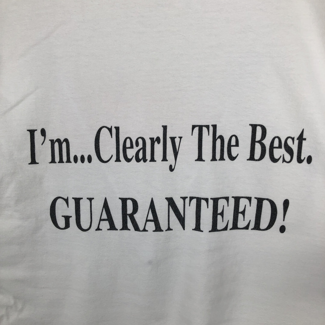 90'S Hanes BEEFY-T Message Print T-Shirt Made in USA Men's XL Vintage wool white type Vintage Second Hand