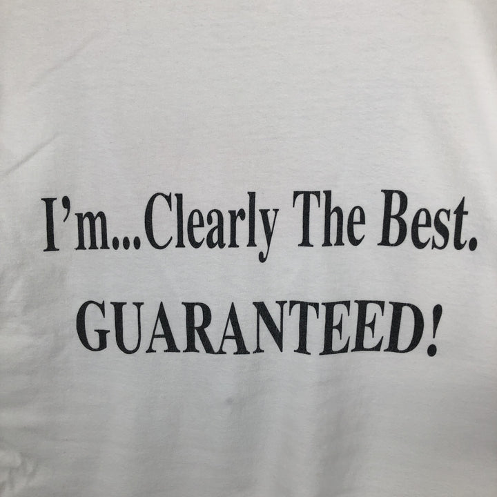 90'S Hanes BEEFY-T Message Print T-Shirt Made in USA Men's XL Vintage wool white type Vintage Second Hand