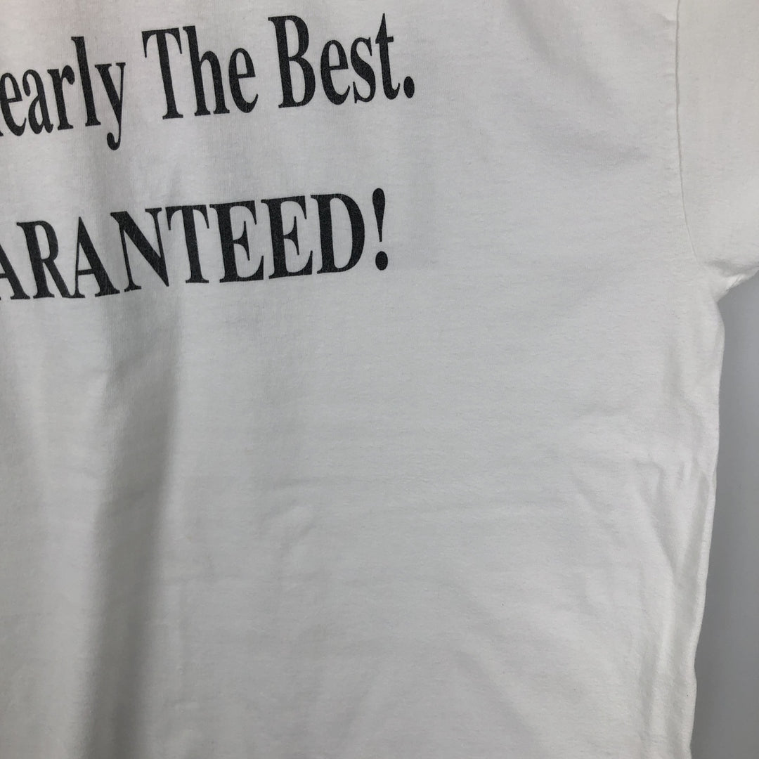 90'S Hanes BEEFY-T Message Print T-Shirt Made in USA Men's XL Vintage wool white type Vintage Second Hand