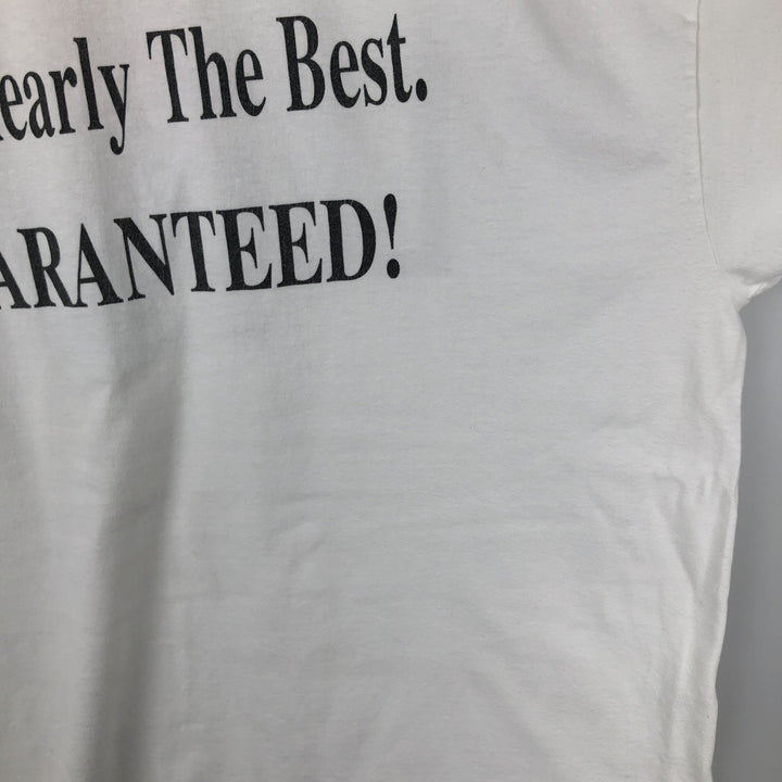90'S Hanes BEEFY-T Message Print T-Shirt Made in USA Men's XL Vintage wool white type Vintage Second Hand