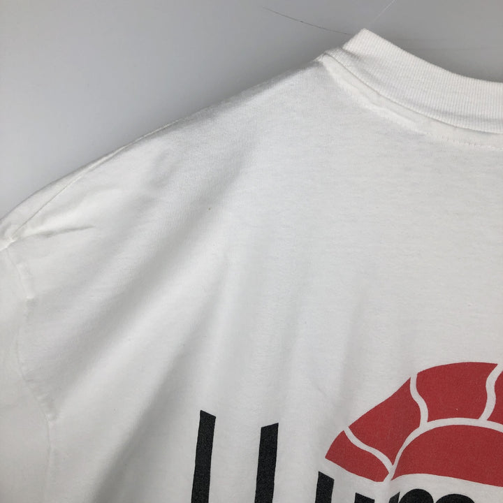 90'S Hanes BEEFY-T Message Print T-Shirt Made in USA Men's XL Vintage wool white type Vintage Second Hand