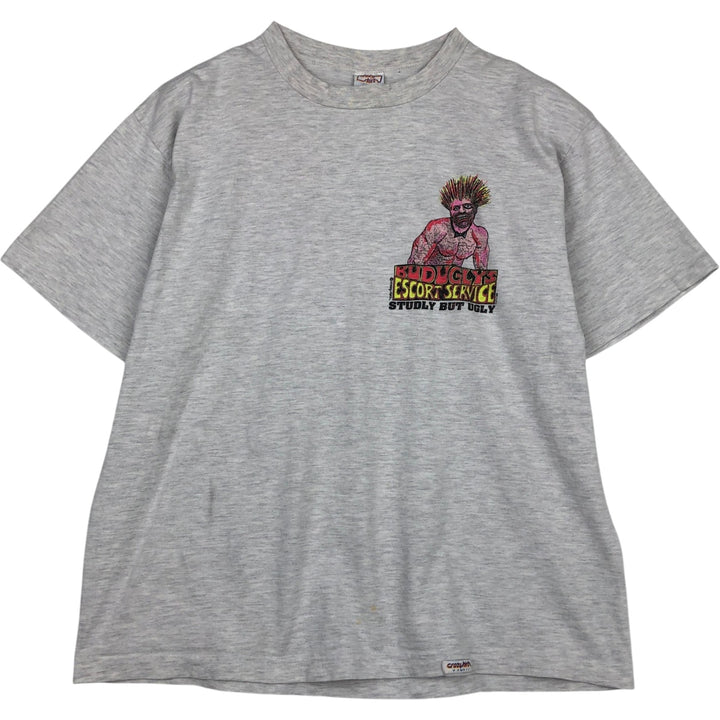 80s-90'S Crazy Shirts Printed T-Shirt, Made in USA, Men's Size L (Equivalent), Vintage cotton gray type Vintage Second Hand