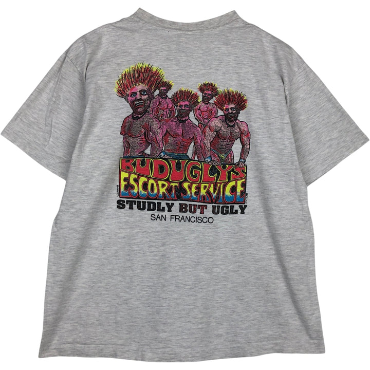 80s-90'S Crazy Shirts Printed T-Shirt, Made in USA, Men's Size L (Equivalent), Vintage cotton gray type Vintage Second Hand
