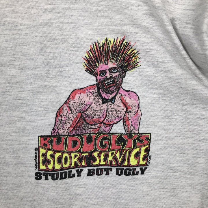 80s-90'S Crazy Shirts Printed T-Shirt, Made in USA, Men's Size L (Equivalent), Vintage cotton gray type Vintage Second Hand