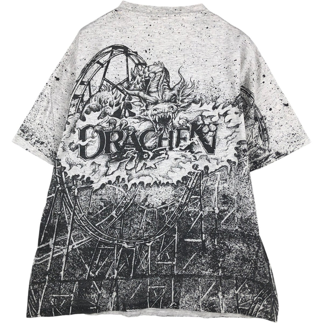 90'S RUDMAN SPORTSWEAR All-Over Print T-Shirt, Made in USA, Men's XL (approx.), Vintage cotton white type Vintage Second Hand