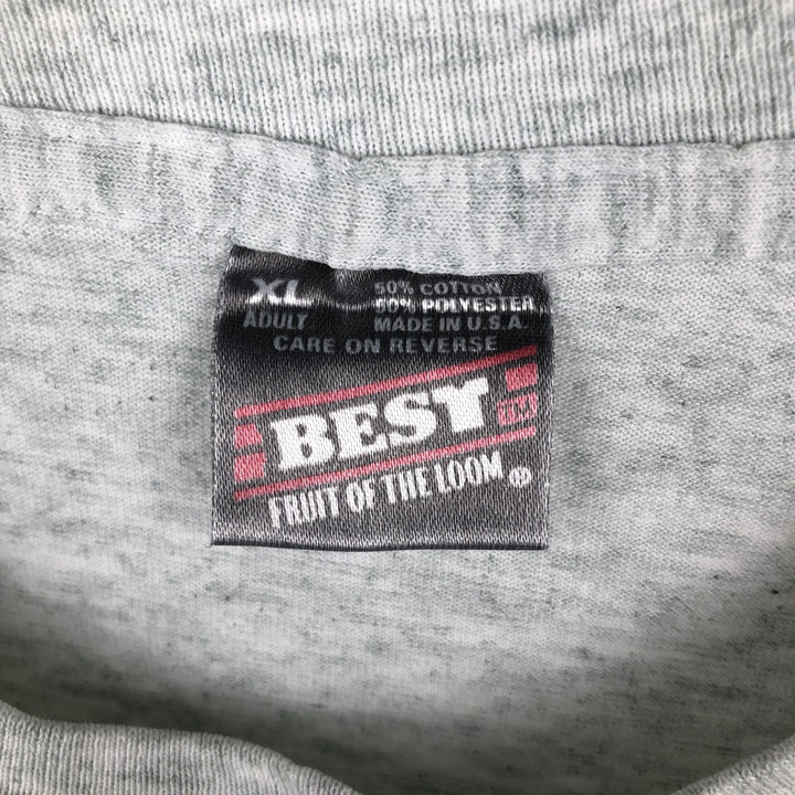 90'S Fruit of the Loom Best Printed T-shirt, Made in USA, Men's XL, Vintage cotton white type Vintage Second Hand