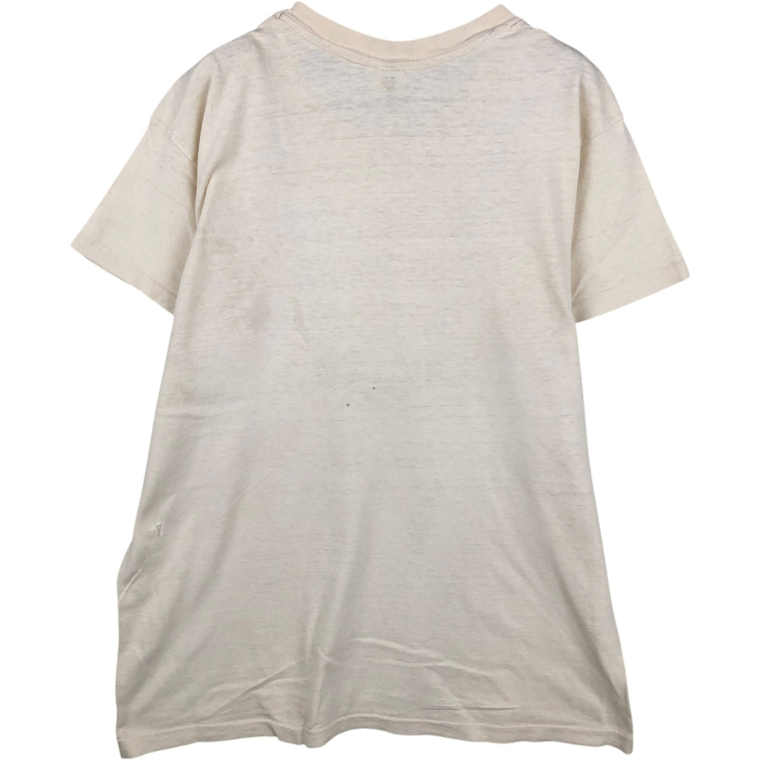 70'S Hanes Print T-Shirt, Made in USA, Men's Size L (Equivalent), Vintage cotton unbleached Vintage Second Hand