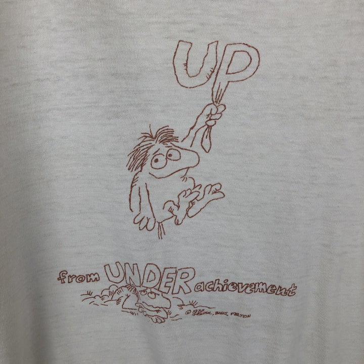 70'S Hanes Print T-Shirt, Made in USA, Men's Size L (Equivalent), Vintage cotton unbleached Vintage Second Hand