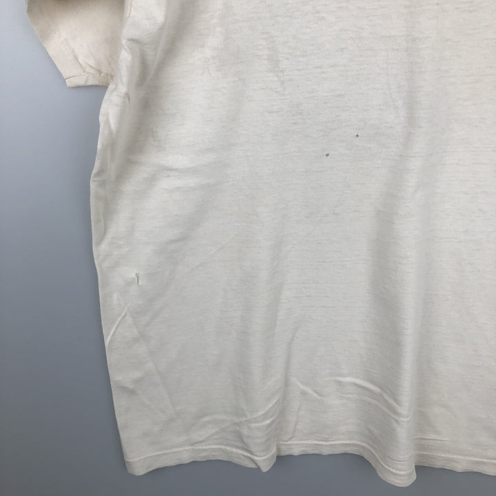 70'S Hanes Print T-Shirt, Made in USA, Men's Size L (Equivalent), Vintage cotton unbleached Vintage Second Hand