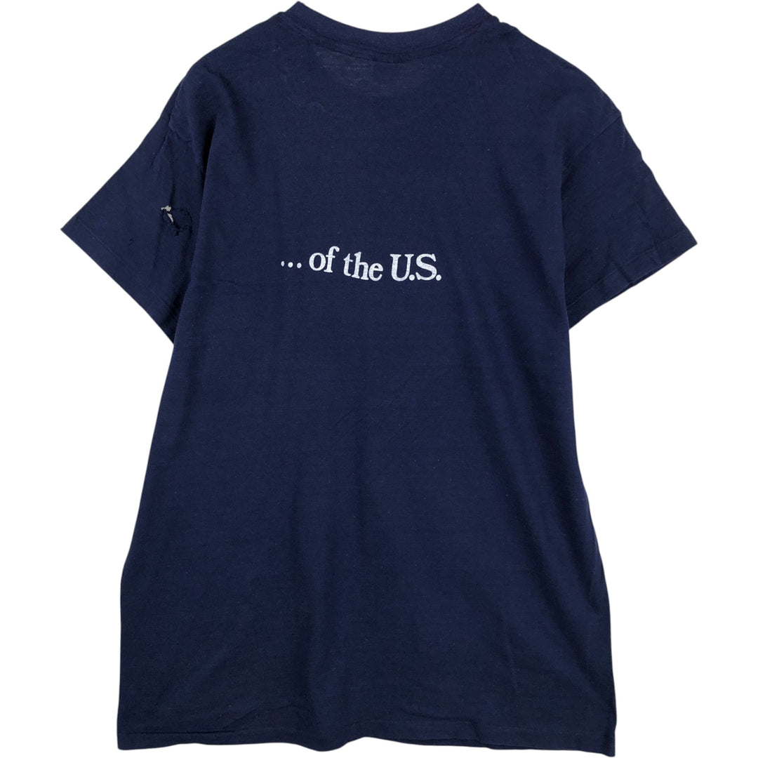 70'S Hanes Message Print T-Shirt, Made in USA, Men's XL (approx.), Vintage cotton navy blue type Vintage Second Hand