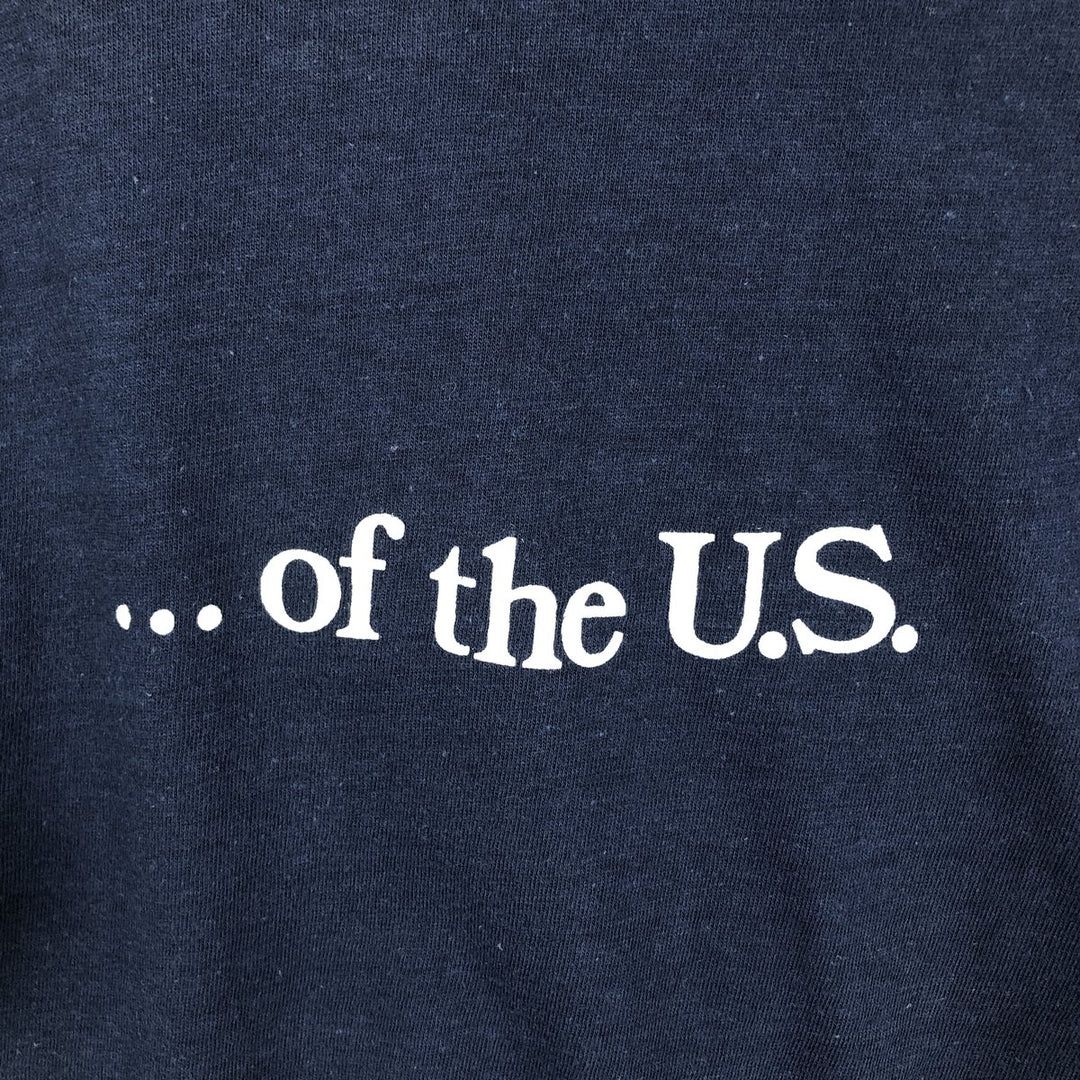 70'S Hanes Message Print T-Shirt, Made in USA, Men's XL (approx.), Vintage cotton navy blue type Vintage Second Hand