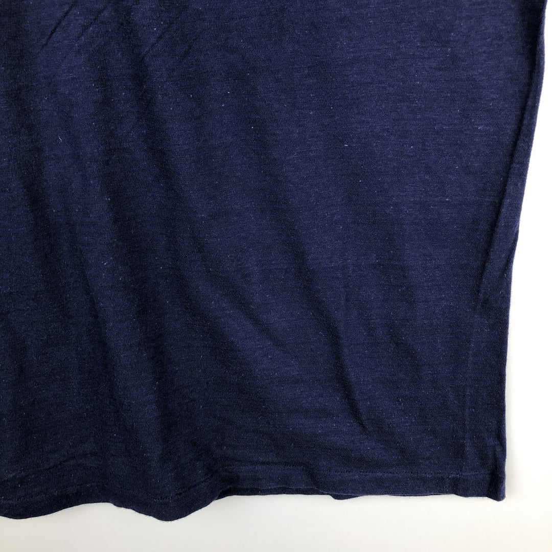 70'S Hanes Message Print T-Shirt, Made in USA, Men's XL (approx.), Vintage cotton navy blue type Vintage Second Hand