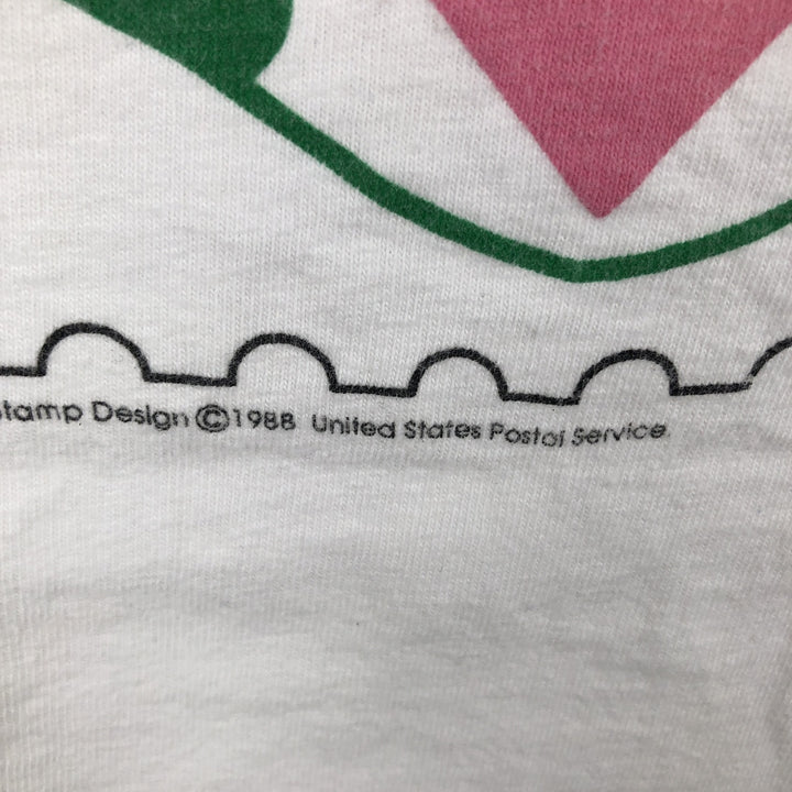 90'S ALORE Print T-Shirt, Made in USA, Men's Size L (Equivalent), Vintage cotton white type Vintage Second Hand