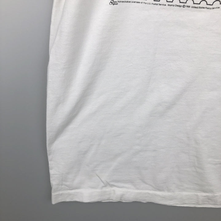 90'S ALORE Print T-Shirt, Made in USA, Men's Size L (Equivalent), Vintage cotton white type Vintage Second Hand