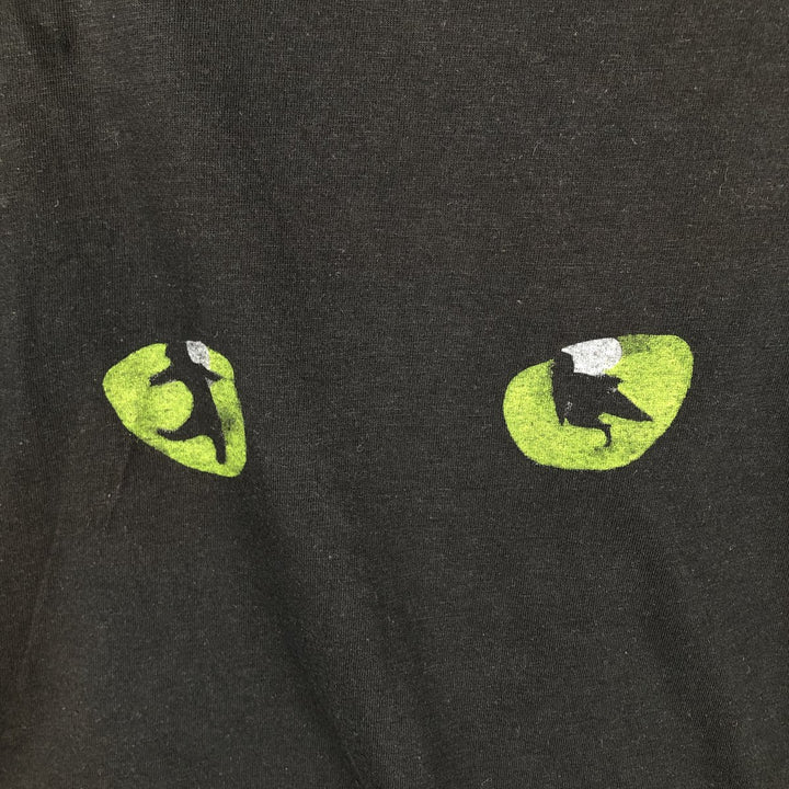 80'S CHED by ANVIL CATS Cat Pattern Print T-Shirt, Made in USA, Men's Size L (Equivalent), Vintage cotton black type Vintage Second Hand