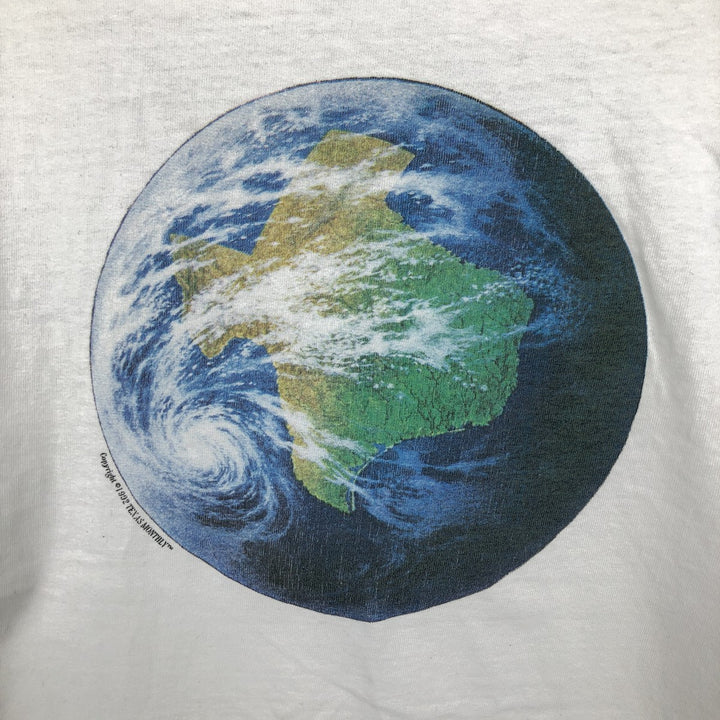 90'S Hanes BEEFY-T Printed T-shirt, Made in USA, Men's L size, Vintage cotton white type Vintage Second Hand