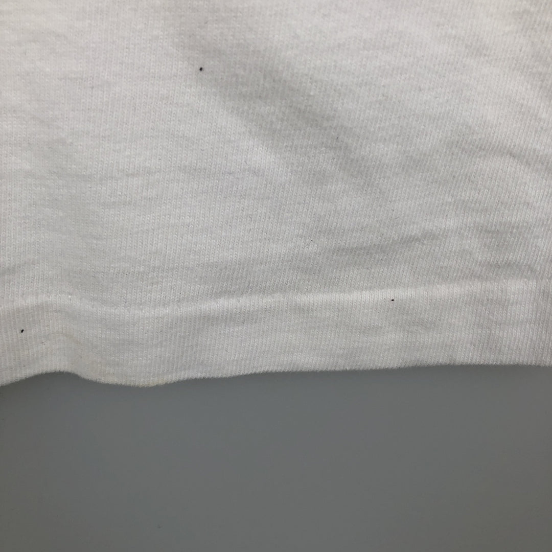 90'S Hanes BEEFY-T Printed T-shirt, Made in USA, Men's L size, Vintage cotton white type Vintage Second Hand