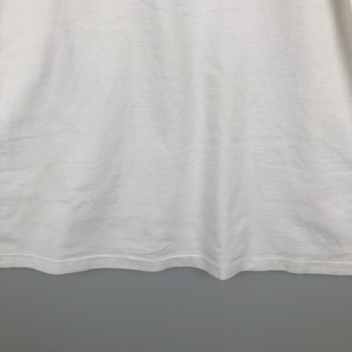 90'S Hanes BEEFY-T Printed T-shirt, Made in USA, Men's L size, Vintage cotton white type Vintage Second Hand