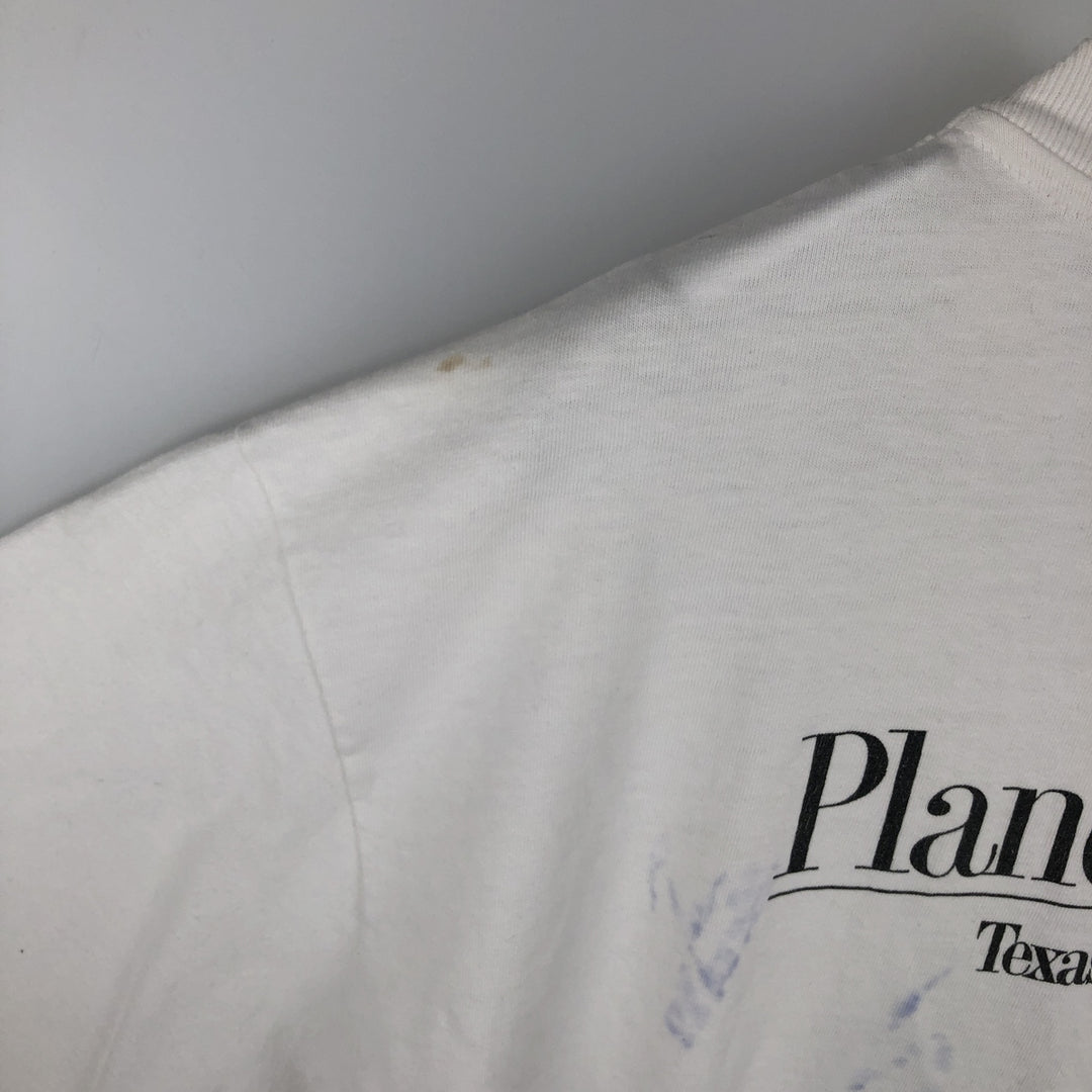 90'S Hanes BEEFY-T Printed T-shirt, Made in USA, Men's L size, Vintage cotton white type Vintage Second Hand