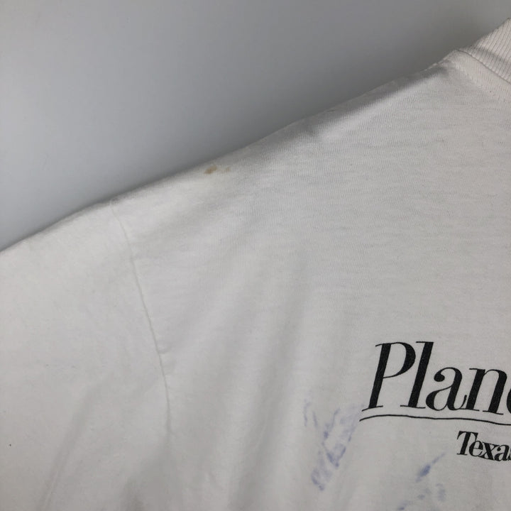 90'S Hanes BEEFY-T Printed T-shirt, Made in USA, Men's L size, Vintage cotton white type Vintage Second Hand