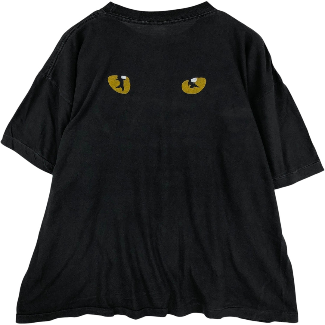 80'S printed T-shirt, men's size L equivalent, vintage. cotton black type Vintage Second Hand