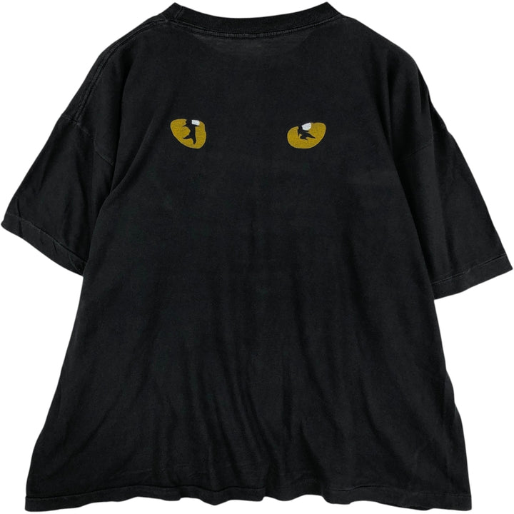 80'S printed T-shirt, men's size L equivalent, vintage. cotton black type Vintage Second Hand