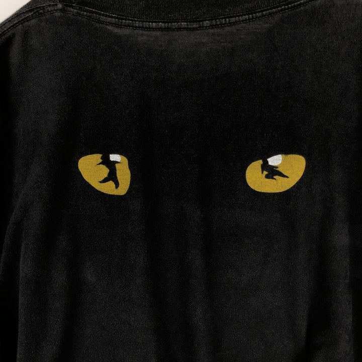 80'S printed T-shirt, men's size L equivalent, vintage. cotton black type Vintage Second Hand