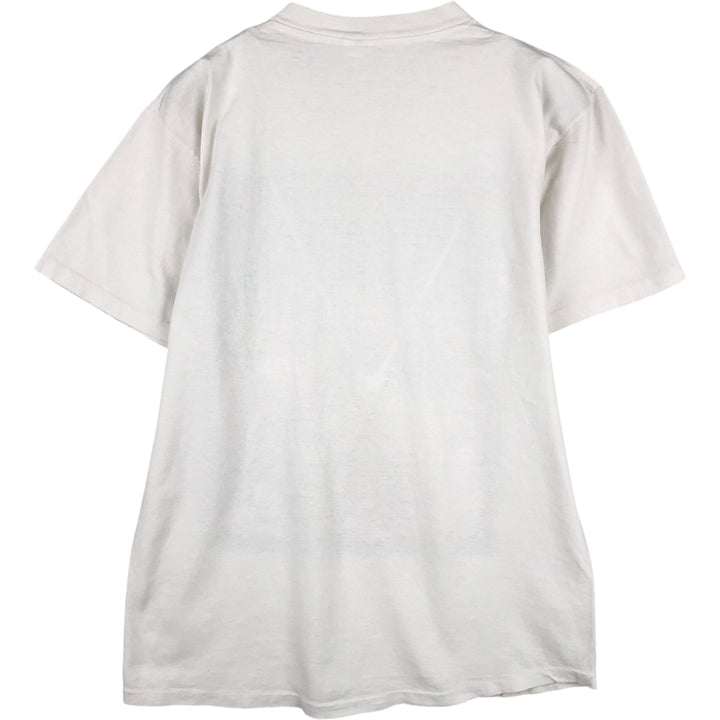 LONG JOHN Printed T-Shirt, Made in USA, Men's Size L cotton white type Vintage Second Hand
