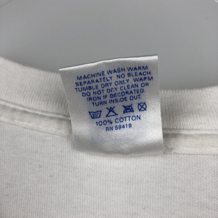 LONG JOHN Printed T-Shirt, Made in USA, Men's Size L cotton white type Vintage Second Hand