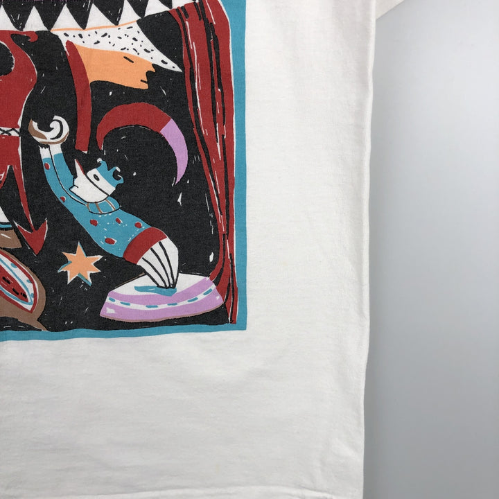 LONG JOHN Printed T-Shirt, Made in USA, Men's Size L cotton white type Vintage Second Hand