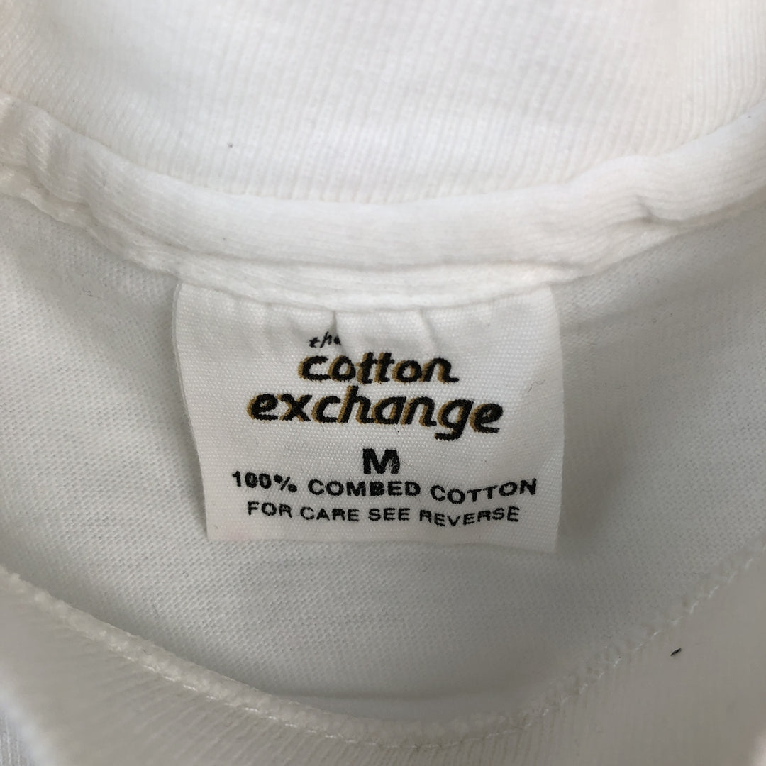 80s-90'S The Cotton Exchange College T-shirt, Made in USA, Men's Size M (approx.), Vintage cotton white type Vintage Second Hand