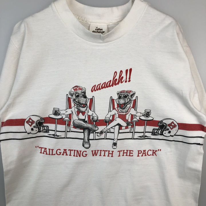80s-90'S The Cotton Exchange College T-shirt, Made in USA, Men's Size M (approx.), Vintage cotton white type Vintage Second Hand