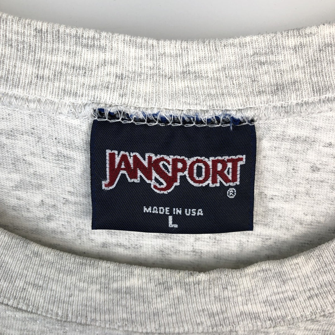 90'S Jansport College T-shirt, Made in USA, Men's Size L (approx.), Vintage cotton gray type Vintage Second Hand